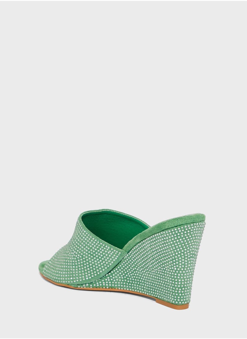 Ginger - Embelisshed Wedge Sandals - Image 1