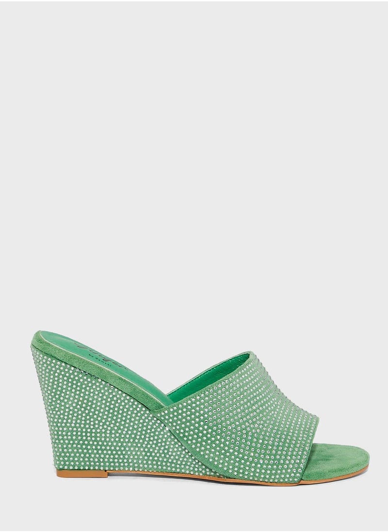 Ginger - Embelisshed Wedge Sandals - Image 1