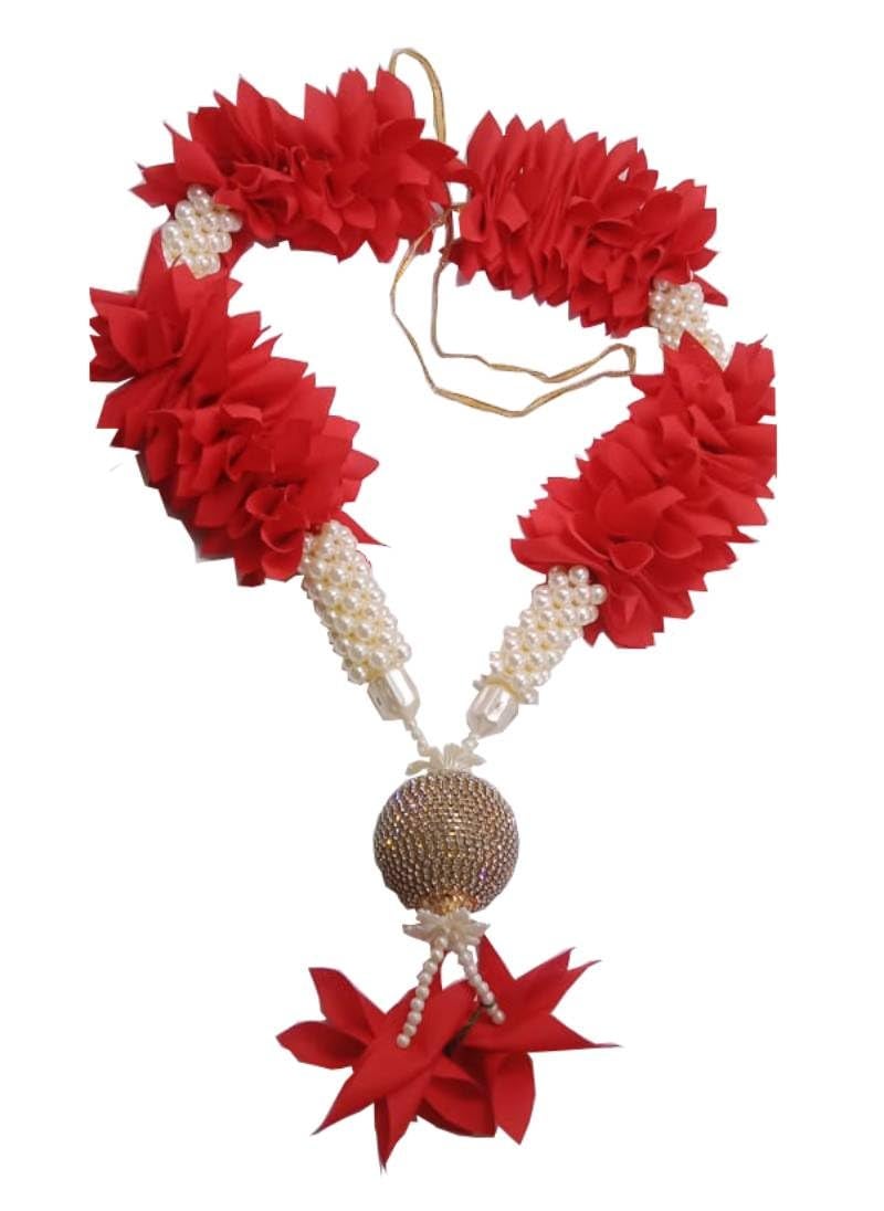 CLICKSWIFT قلادة مالا مصنوعة يدويًا من كليك سويفت لإطارات الصور | قلادة خرز وزهور صناعية لتماثيل الآلهة، إطار الصور، الماندير والمعابد بحجم كبير 1 قطعة متعددة الألوان - Image 4