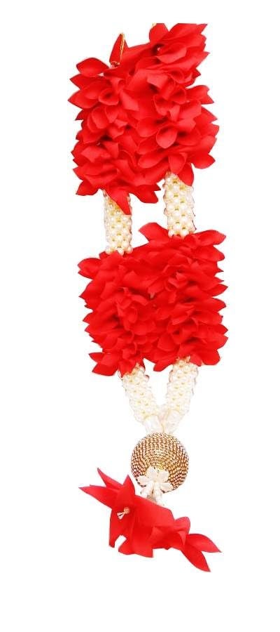 CLICKSWIFT قلادة مالا مصنوعة يدويًا من كليك سويفت لإطارات الصور | قلادة خرز وزهور صناعية لتماثيل الآلهة، إطار الصور، الماندير والمعابد بحجم كبير 1 قطعة متعددة الألوان - Image 2