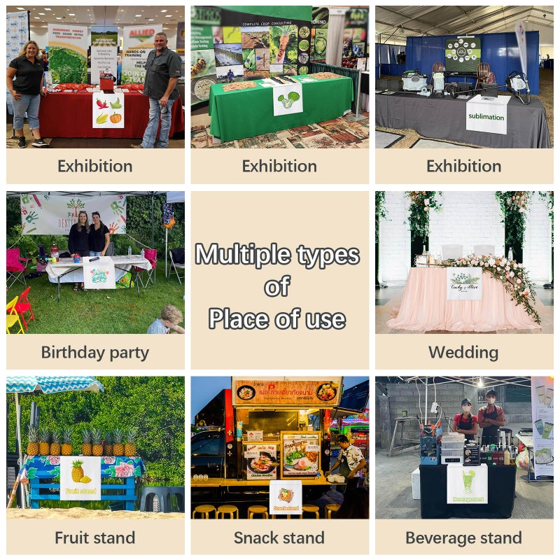 ARKBAODAN Sublimation Table Banner 72" x 24" White 100% Polyester Table Runner Sublimation Blanks Personalized Table Runner with Logo,Table Decor, Party Decor, Vendor Booth, Blank Banner (2 PCS) - Image 5