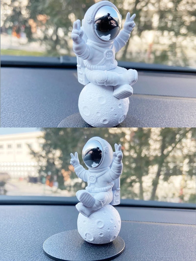 HEAVY DRIVER® Astronaut Figure Statue Figurine Sculpture Home Office Decoration Silver C - Image 2