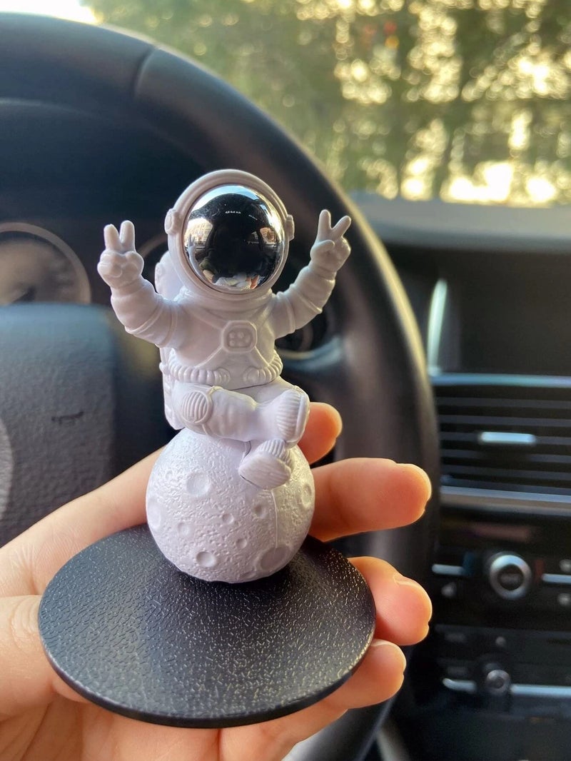 HEAVY DRIVER® Astronaut Figure Statue Figurine Sculpture Home Office Decoration Silver C - Image 5