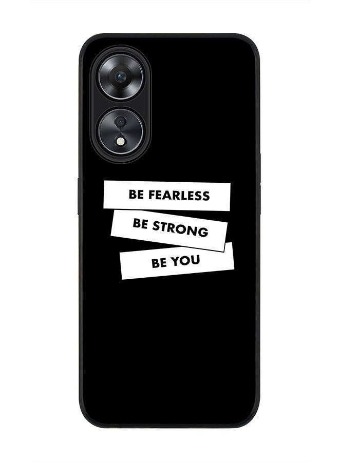 Stylizedd Rugged Black edge case for Oppo A78 5G / Oppo A58 5G Slim fit Soft Case Flexible Rubber Edges Anti Drop TPU Gel Thin Cover -  Fearless Strong You - Image 1