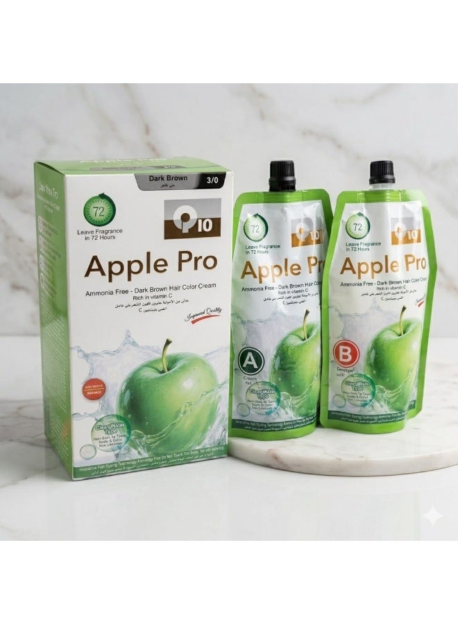 Apple Hair Color Cream with an Advanced Formula and 100% gray Coverage  Creamy Dark Brown Color  500 ml in 2 - Image 2
