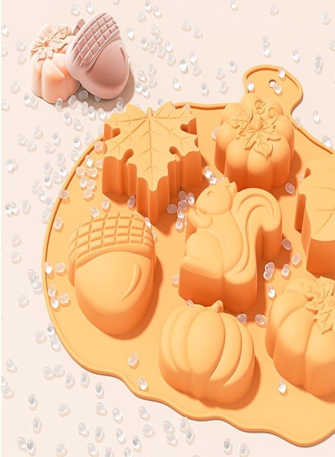 LZEDIRA 3 Pcs 3D Pumpkin Silicone Molds, Halloween & Thanksgiving Silicone Molds, Fall Chocolate Silicones Mold, Pumpkin, Maple Leaf, Pine Nuts Shapes for Candy Cake, Baking, Clay, Candle and Soap Decorating - Image 5