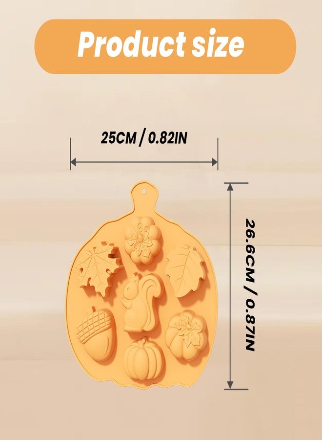 LZEDIRA 3 Pcs 3D Pumpkin Silicone Molds, Halloween & Thanksgiving Silicone Molds, Fall Chocolate Silicones Mold, Pumpkin, Maple Leaf, Pine Nuts Shapes for Candy Cake, Baking, Clay, Candle and Soap Decorating - Image 2