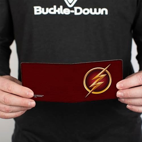 Buckle Down Buckle-Down Men's PU Bifold Wallet, Maroon, 4.0" x 3.5" - Image 4