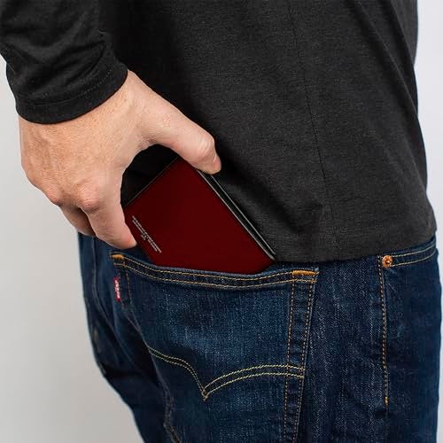 Buckle Down Buckle-Down Men's PU Bifold Wallet, Maroon, 4.0" x 3.5" - Image 5