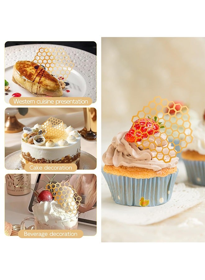 الوجبة قطعتان من قوالب العسل المصنوعة من السيليكون، حصيرة الدانتيل على شكل خلية نحل، قوالب الفوندان، قوالب السيليكون ثلاثية الأبعاد على شكل خلية نحل للخبز، الكعك، الشوكولاتة، تزيين الحلوى للمطبخ - Image 5