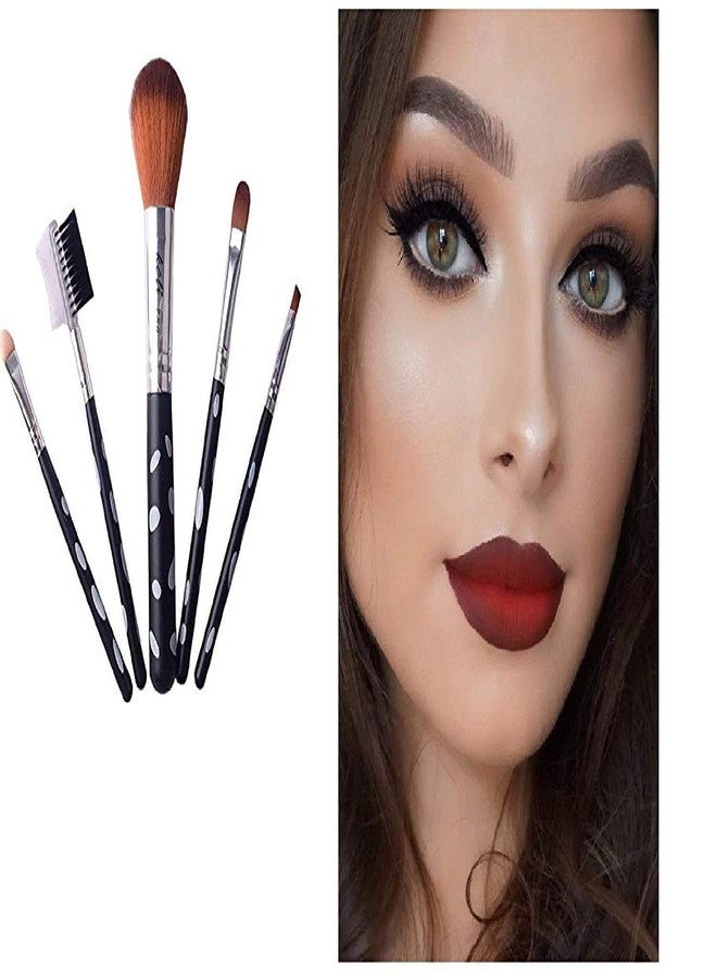 Glan Makeup Brush Set For Women And Girls Saloon Accessories Multi Color, 5 Brushes - Image 5