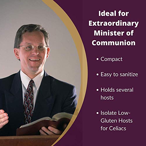 Catholic Pyx Case Gold Tone IHS Chalice and Host Communion PYX with Epoxy Lid, 2 1/4 Inch - Image 3