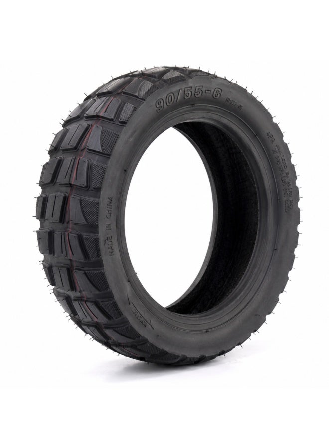 Fukukawa 90/55-6 Pneumatic Electric Scooter Tire | Heavy Duty Replacement Tyre | Tubeless Air Filled | High Traction Anti-Skid Rubber | Wear Resistant | Max Load 85kg | Black - Image 1