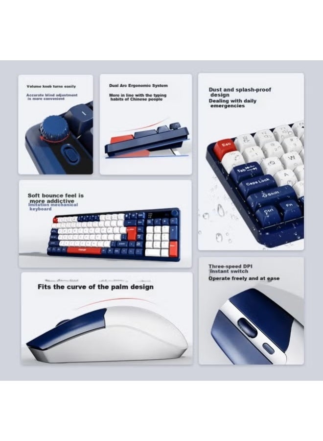 المؤسس مجموعة لوحة مفاتيح وماوس KM650 للألعاب، بإضاءة RGB، سلكية USB، تدعم AR/EN، مزودة بخاصية النقر الغشائي مع زر للتحكم في مستوى الصوت، دقة 1200 نقطة في البوصة، متعددة الوسائط، متوافقة مع الألعاب، الأعمال، أجهزة الكمبيوتر الشخصية، أجهزة ماك ، وأنظمة وندوز. - Image 2