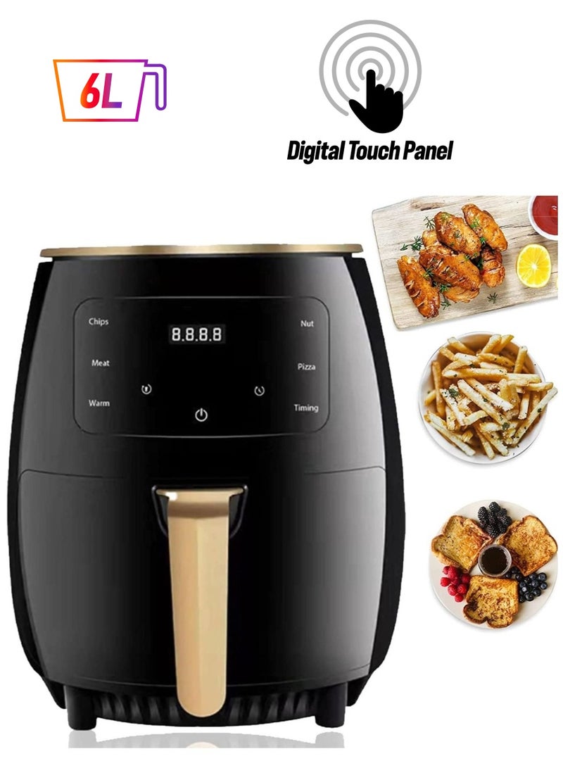 SILVER CREST Electric Air Fryer 6L Multi-Functional with Adjustable Temperature Includes Plug Converter - Image 1