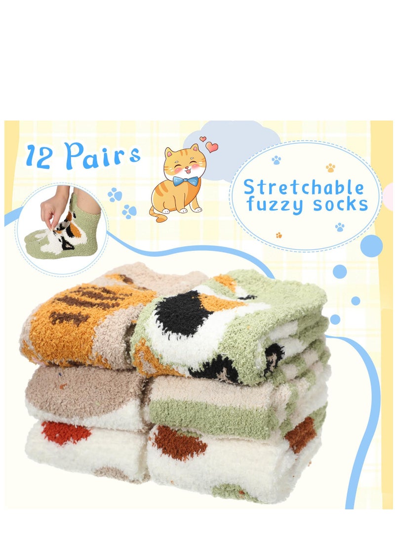 KASTWAVE 14 Pairs Womens Fuzzy Socks Soft Fluffy Socks Winter Warm Socks Cute Slipper Socks for Women Girls Gifts - Image 4
