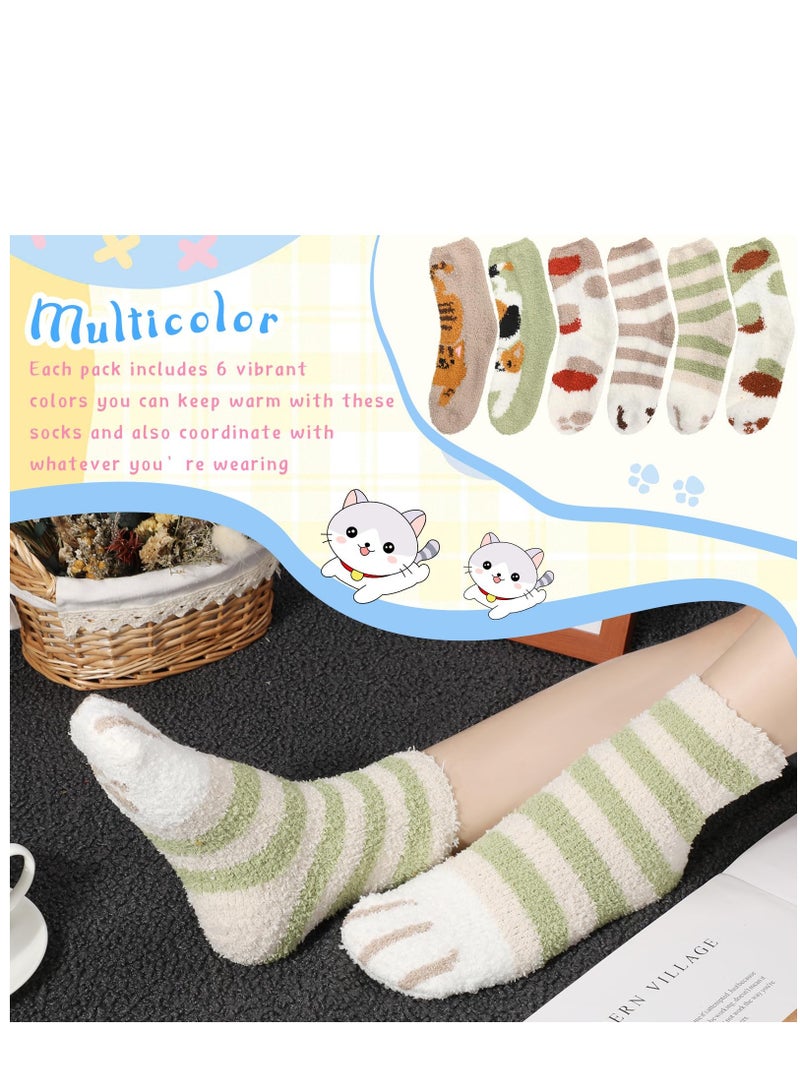 KASTWAVE 14 Pairs Womens Fuzzy Socks Soft Fluffy Socks Winter Warm Socks Cute Slipper Socks for Women Girls Gifts - Image 5