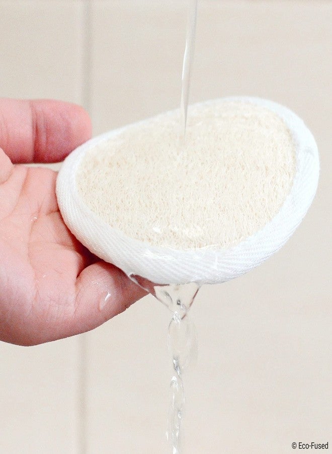 ECO-FUSED Loofah Pads (Pack of 5) - Exfoliating Scrubbing Sponges - Natural Luffa Material - Essential Skin Care Product - for Shower/Bath - Fibrous Texture - Perfect for Face/Body Wash - Wet It and Apply Soap - Image 4