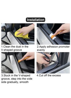 SYOSI Auto Window Sealing Strip, 3.6m/11.8ft Auto Glass Adhesive Strip, V-Window Seal Universal Self Adhesive Suitable for Windproof, Vibration Abnormal Noise, Noise Reduction  - Image 5
