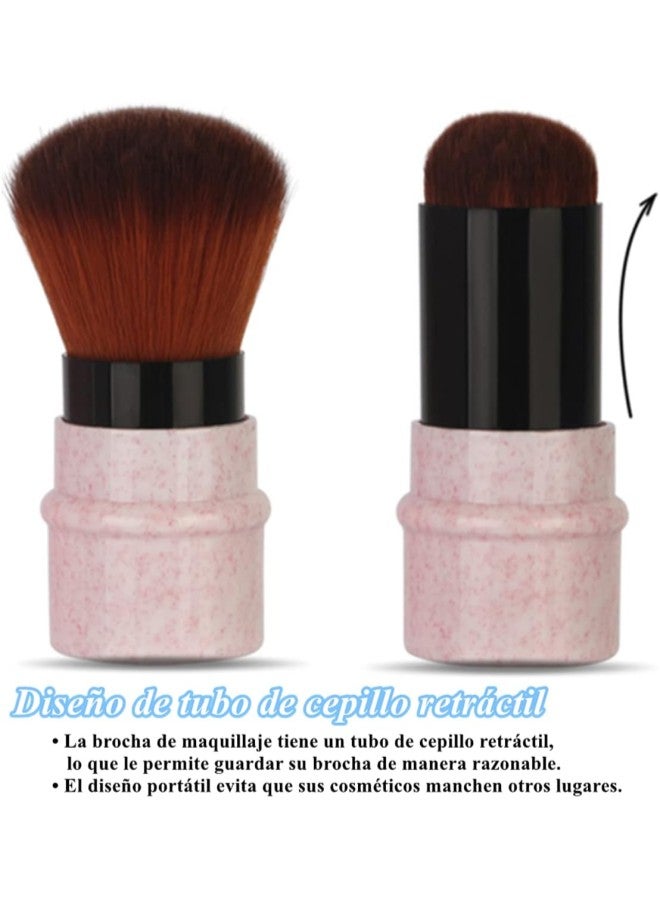 klarako Makeup Brush for Blush, Powder, Foundation, Concealer Retractable Kabuki Cap with Recycled and Sustainable Materials Cruelty Free Synthetic Taklon Bristles Travel Cosmetic Brushes(Apricot) - Image 4