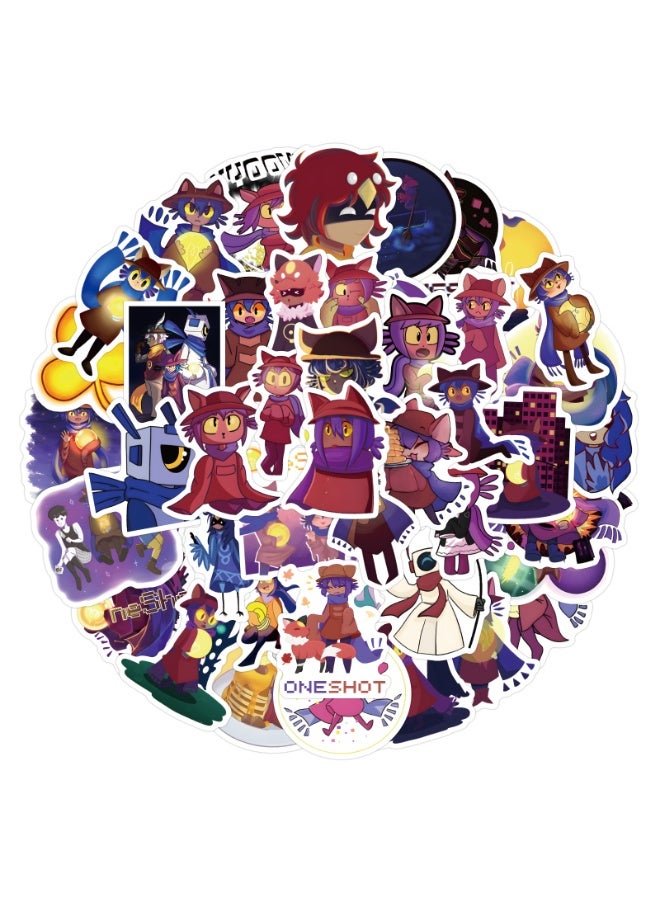 NIBEMINENT 60 Pcs Oneshot Deco Kit Waterproof Stickers, High Definition Printing Bright Colors, Suitable for Laptop Skateboard Luggage Water Bottle Guitar DIY - Image 1