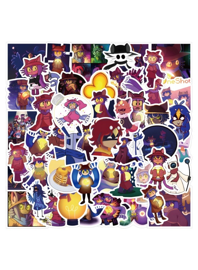 NIBEMINENT 60 Pcs Oneshot Deco Kit Waterproof Stickers, High Definition Printing Bright Colors, Suitable for Laptop Skateboard Luggage Water Bottle Guitar DIY - Image 2