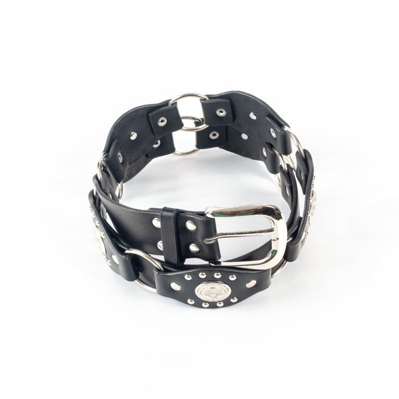 ذا بلاك بيرل اكسسوريز حزام جلد أسود حريمي - Image 1