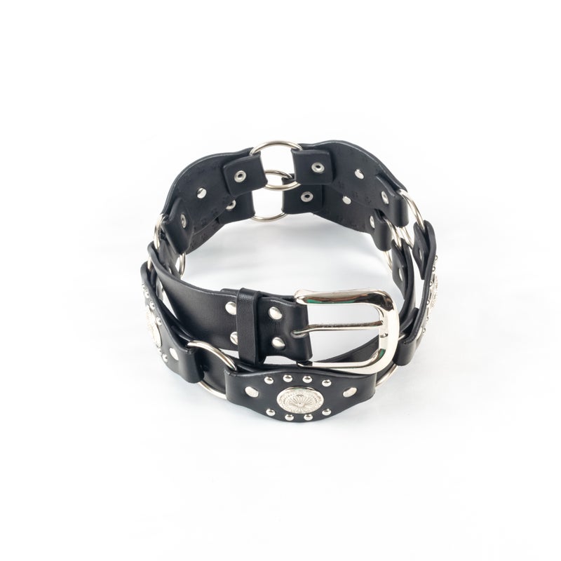 ذا بلاك بيرل اكسسوريز حزام جلد أسود حريمي - Image 2