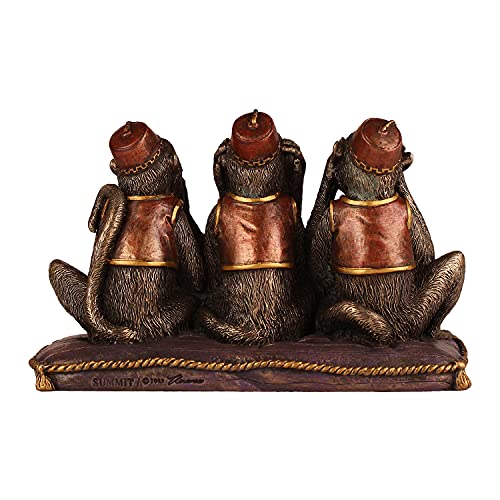 Kartique Resin Statue of Three Monkey for Home Decor Showpiece in Bronze Color Height 3 Inch - Image 4
