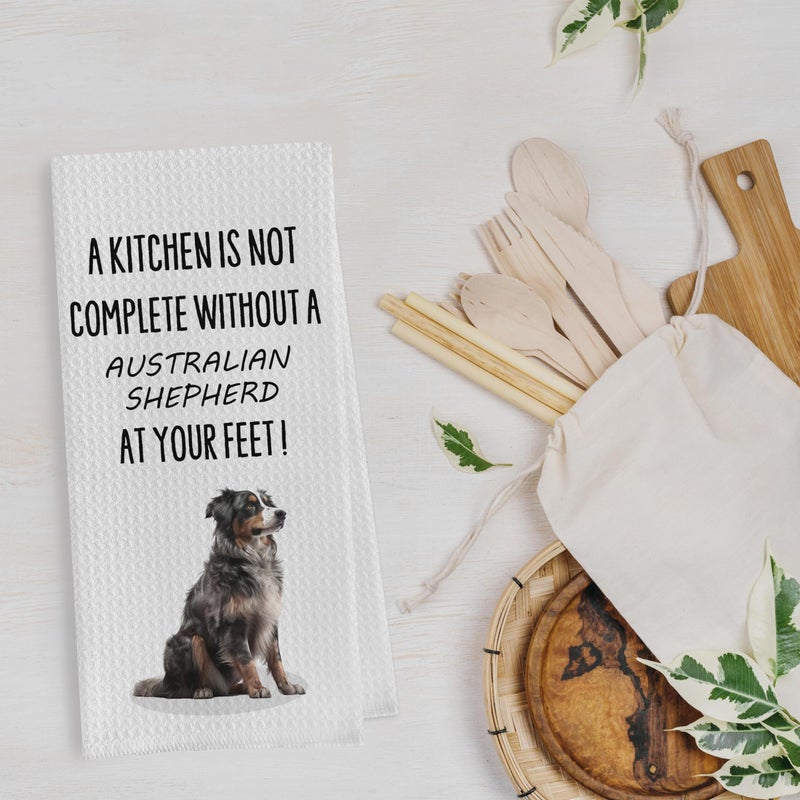 Geqtt Australian Shepherd Dish Towels - Funny Waffle Weave Kitchen Hand Tea Towels (1624 Inches) - Image 3