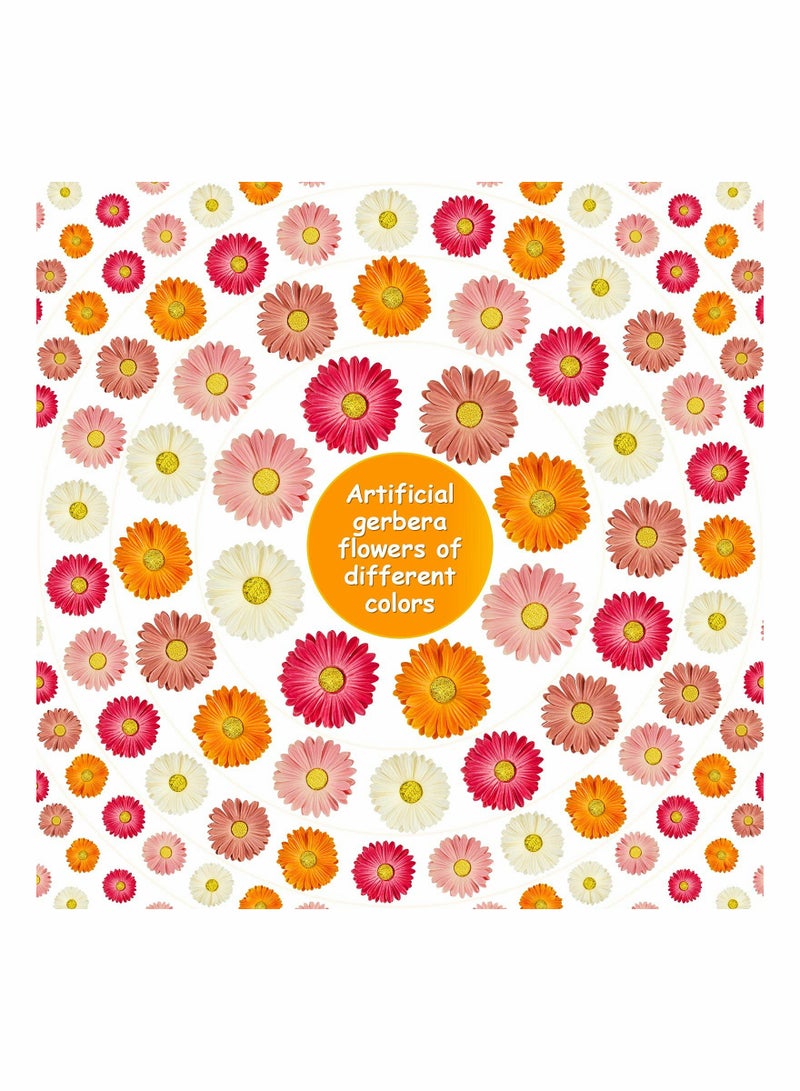 Excefore Artificial Chrysanthemum Artificial Flower Gerbera Flower INS Style Wedding Home Decoration Fake Flower(White, Pink, Yellow, Orange, Rose, Coral,12 Pieces) - Image 3