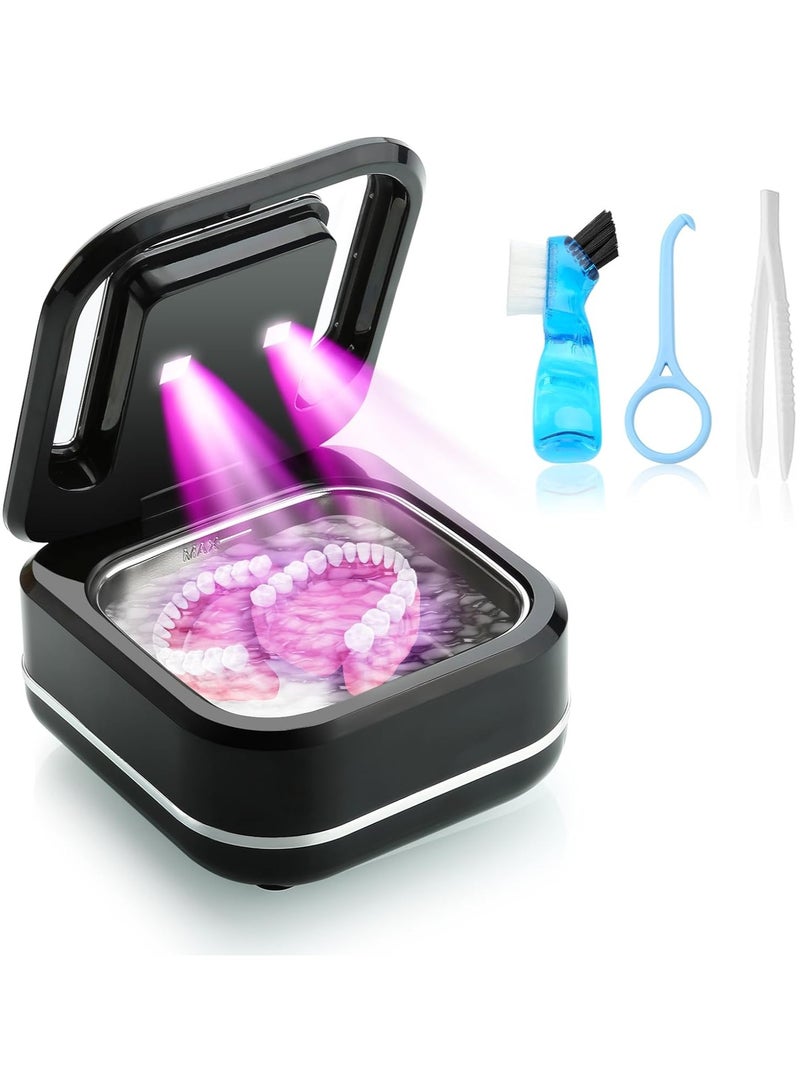 Ultrasonic Retainer Cleaner Machine for Denture Portable Dental Cleaning Pod for Aligner Mouth Guard Braces Sonic Denture Cleaner for All Dental Appliances 180ML/42kHz Ultrasonic Jewelry Cleaner - Image 1