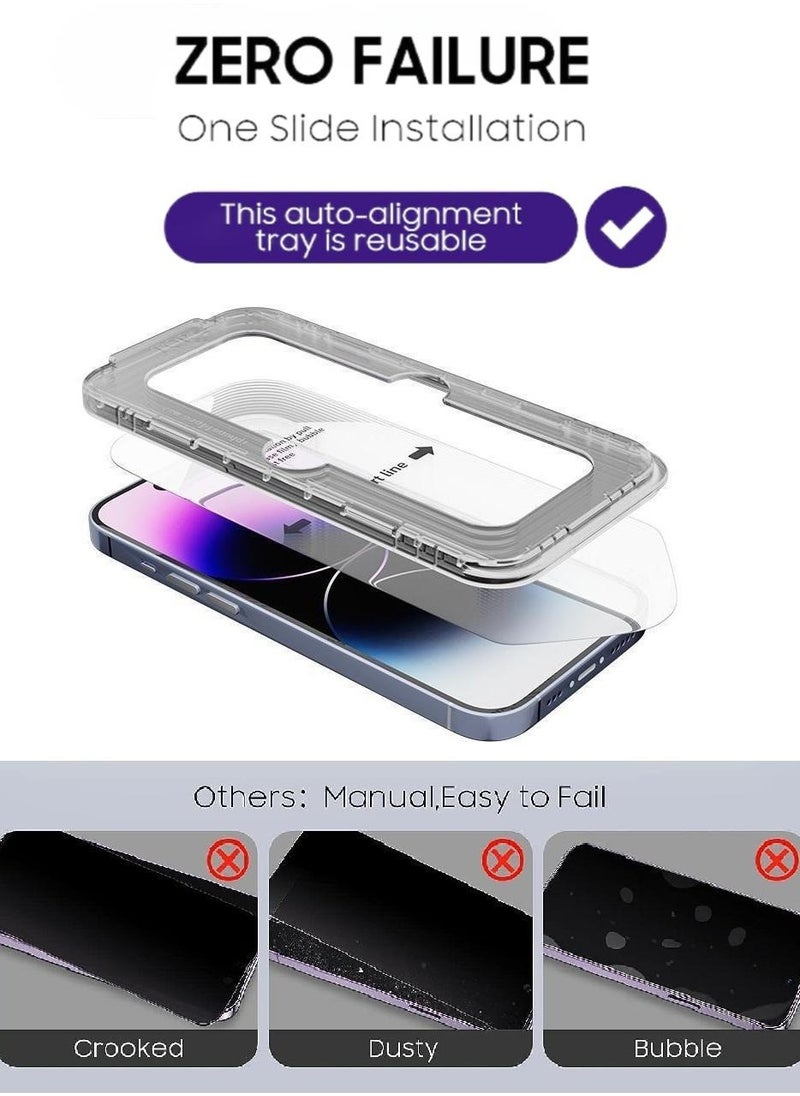Color Fans - iPhone 15 Plus Screen Protector (2023 Dust-Free Install), Full Coverage Tempered Glass Film 9H Hardness, Bubble Free - Image 1