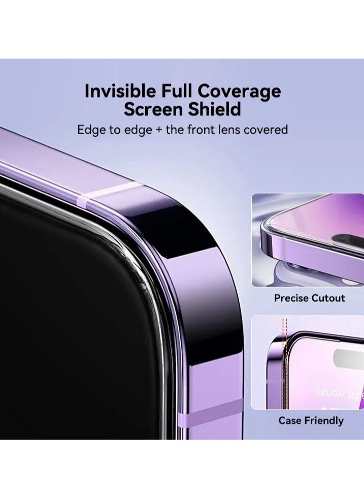 Color Fans - iPhone 15 Plus Screen Protector (2023 Dust-Free Install), Full Coverage Tempered Glass Film 9H Hardness, Bubble Free - Image 1
