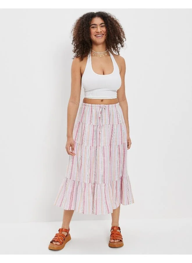 American Eagle AE Tiered Midi Skirt