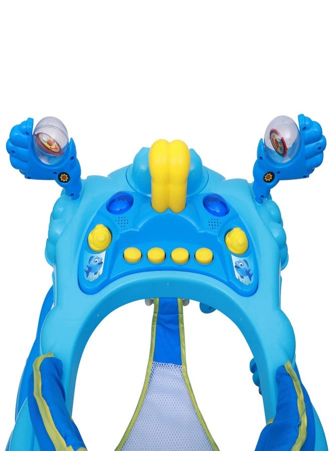 Maanit Ultra Soft Seat Baby Activity Walker with Parental Control Handle, Adjustable Height and Musical Tray and Toys (6 Months to 3 Years) (Blue) - Image 5