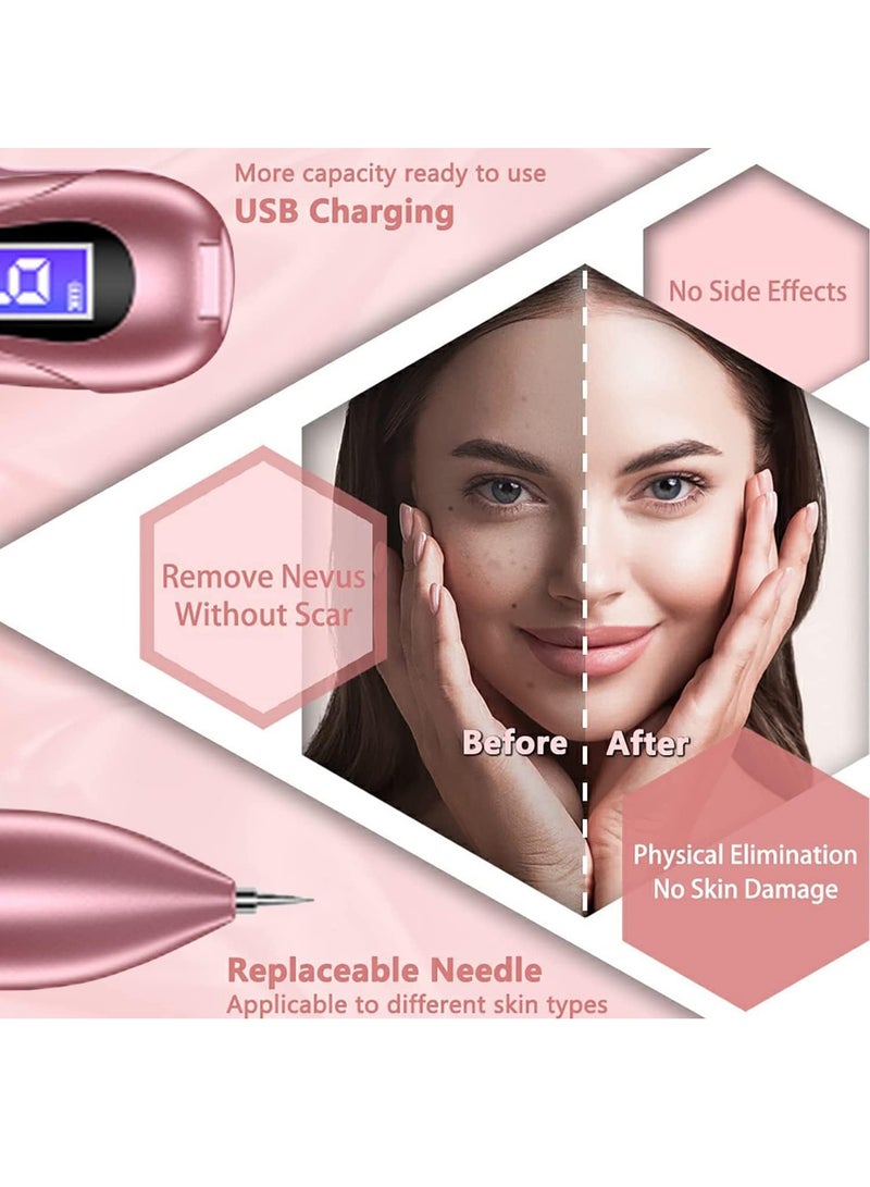 Mole Remover Pen Skin Tag Remover with 9 Strength Levels Portable Rechargeable Skin Tag Removal Pen for Wart Freckle Nevus Dark Spot and Small Tattoo Rose gold) - Image 3