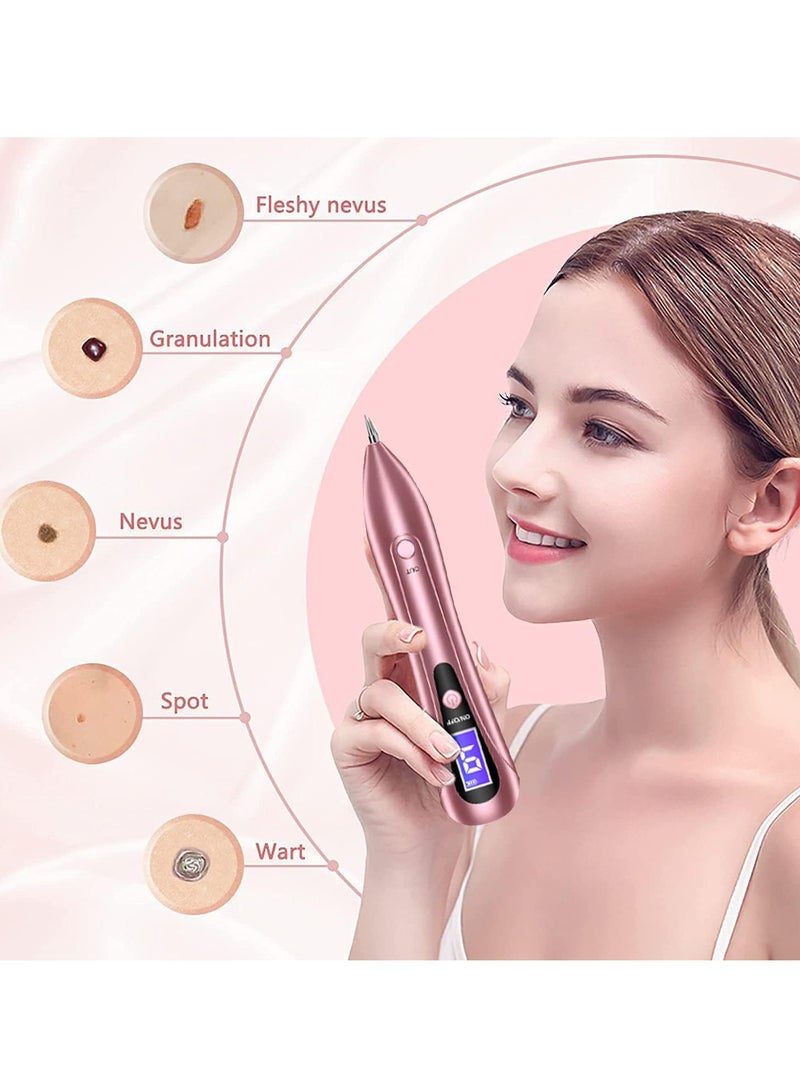 Mole Remover Pen Skin Tag Remover with 9 Strength Levels Portable Rechargeable Skin Tag Removal Pen for Wart Freckle Nevus Dark Spot and Small Tattoo Rose gold) - Image 4