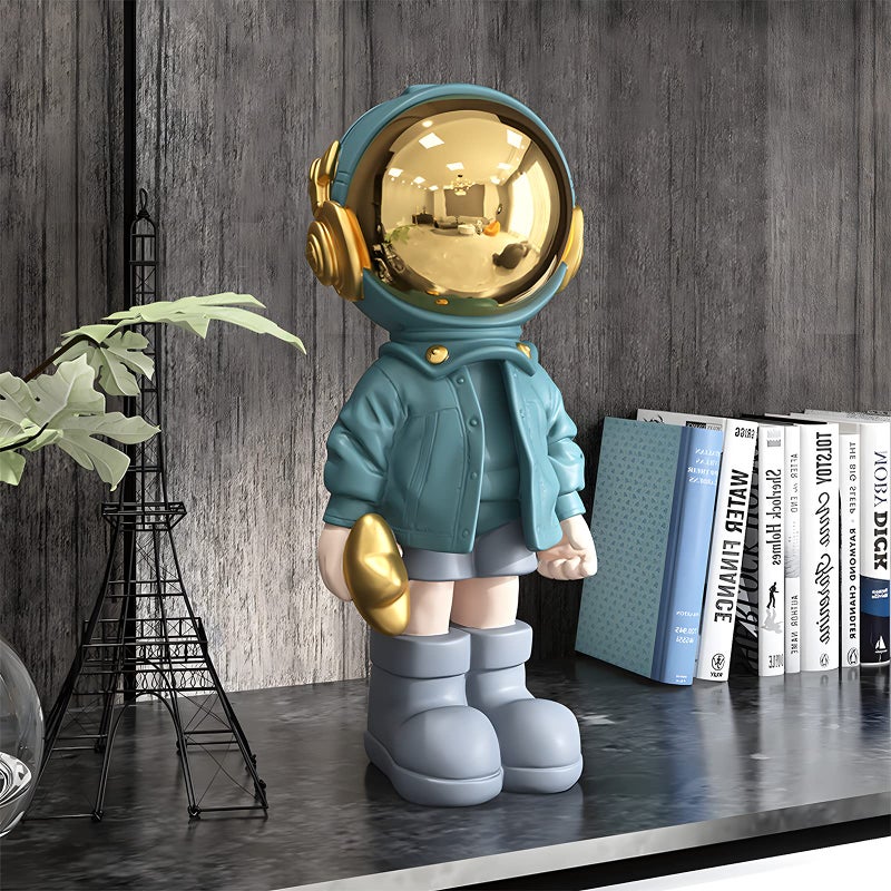 Dosker Astronaut Statues Spaceman Sculpture Polyresin Arts Gifts Light Blue Figurine Ornament Room Decor for Men Home and Crafts Desktop Accessories Tabletop Decoration  Living Room  Office  Bookshelf - Image 2