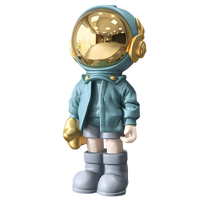 Dosker Astronaut Statues Spaceman Sculpture Polyresin Arts Gifts Light Blue Figurine Ornament Room Decor for Men Home and Crafts Desktop Accessories Tabletop Decoration  Living Room  Office  Bookshelf - Image 1