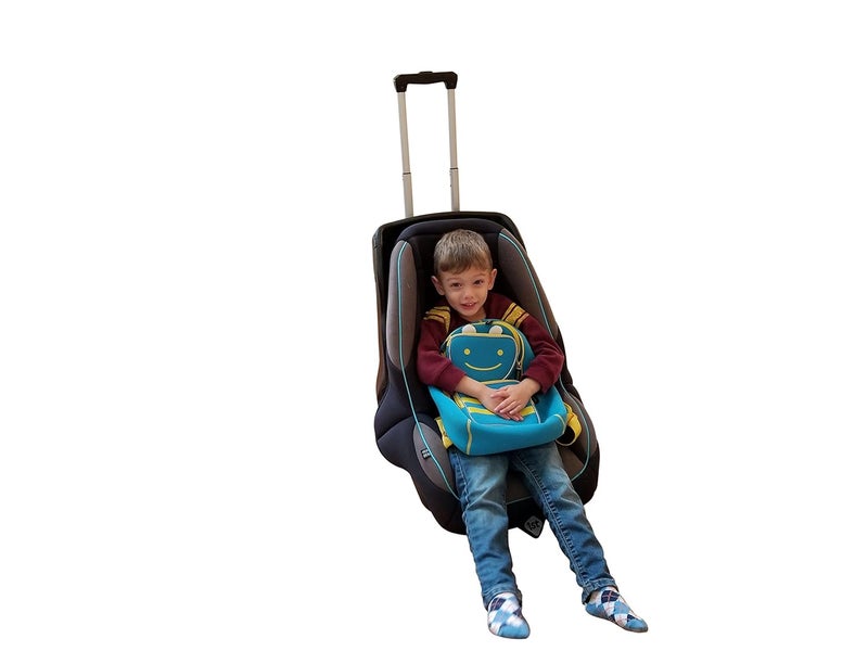 HLM Holm Airport Car Seat Stroller Travel Cart and Child Transporter  A Carseat Roller for Traveling Foldable storable and stowable Under Your Airplane seat or Over Head Compartment - Image 3