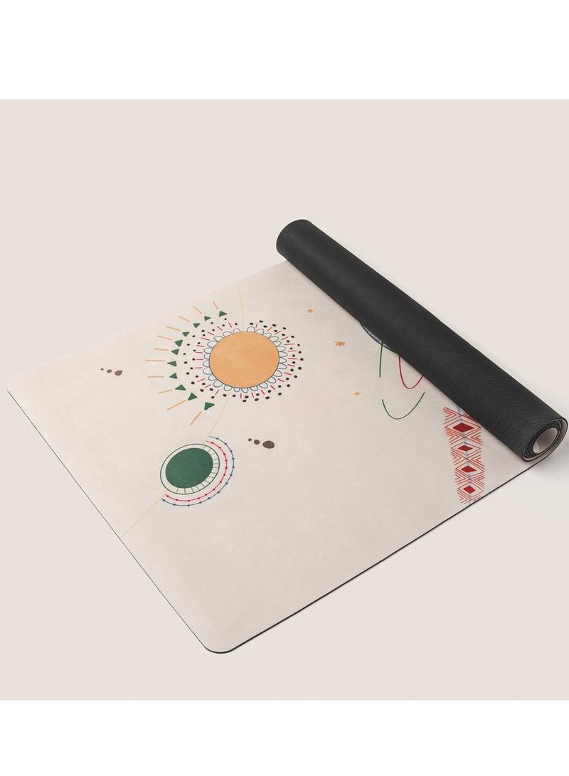 تمدد بساط لليوغا للأطفال مع حقيبة حمل – بساط يوغا من المطاط الطبيعي الصديق للبيئة مع حزام | بساط يوغا سميك مضاد للانزلاق من أجل الثبات | تصميم مناسب للأطفال | 152x61x0.3 سم | مثالي للعب، الراحة، والاسترخاء. - Image 1