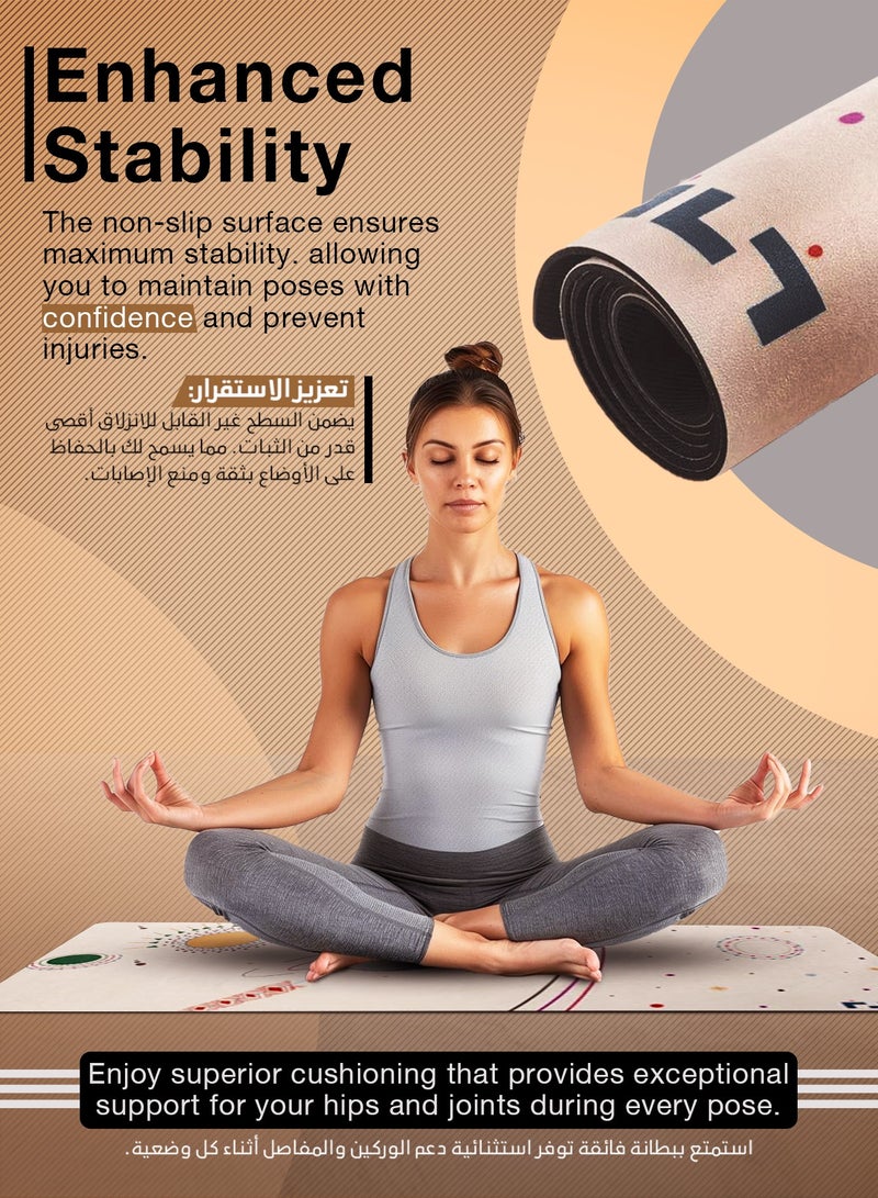تمدد بساط لليوغا للأطفال مع حقيبة حمل – بساط يوغا من المطاط الطبيعي الصديق للبيئة مع حزام | بساط يوغا سميك مضاد للانزلاق من أجل الثبات | تصميم مناسب للأطفال | 152x61x0.3 سم | مثالي للعب، الراحة، والاسترخاء. - Image 4