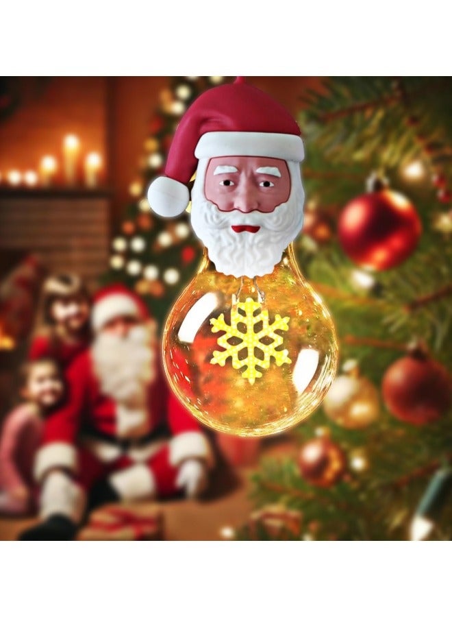 CCOVERY Potable Battery Powered Rechargeable Cordless LED Bell-Shaped Vintage Light Bulb Dimmable 1W with Removable Silicone Santa Claus - Image 4