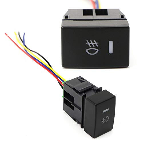 iJDMTOY Factory Style 4Pole 12V Push Button Switch wLED Background Indicator Lights Compatible with Fog Lights DRL LED Light Bar etc Compatible with Honda Civic Accord CRV FIT Size 36x23mm