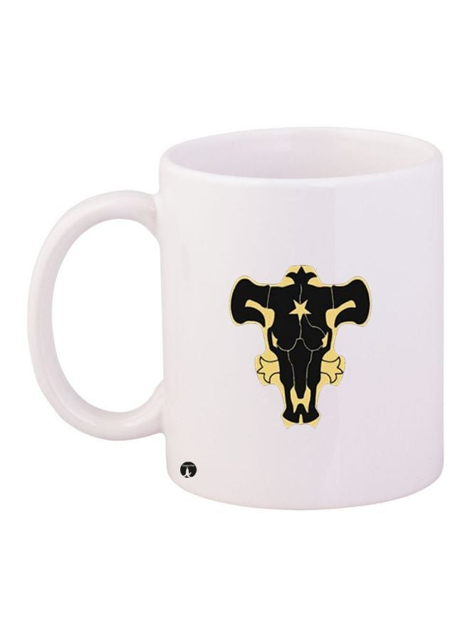 Printed Coffee Mug White/Black/Yellow 11ounce