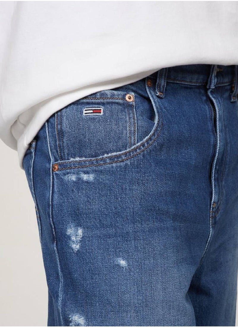 TOMMY JEANS - Men's Aiden Baggy Jeans - Cotton, Blue - Image 1