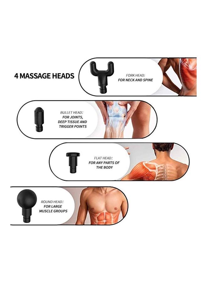 HALAMODO Percussive Massage Gun Massage Gun Deep Tissue to Relieve Sore Muscles 4 Massage Speeds 5 Interchangeable Massage Heads Cordless & Rechargeable - Image 4