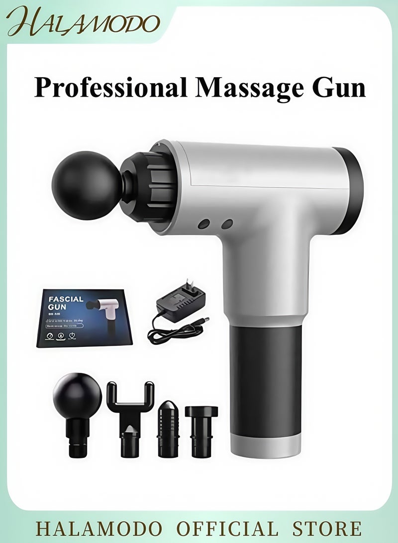 HALAMODO Percussive Massage Gun Massage Gun Deep Tissue to Relieve Sore Muscles 4 Massage Speeds 5 Interchangeable Massage Heads Cordless & Rechargeable - Image 1