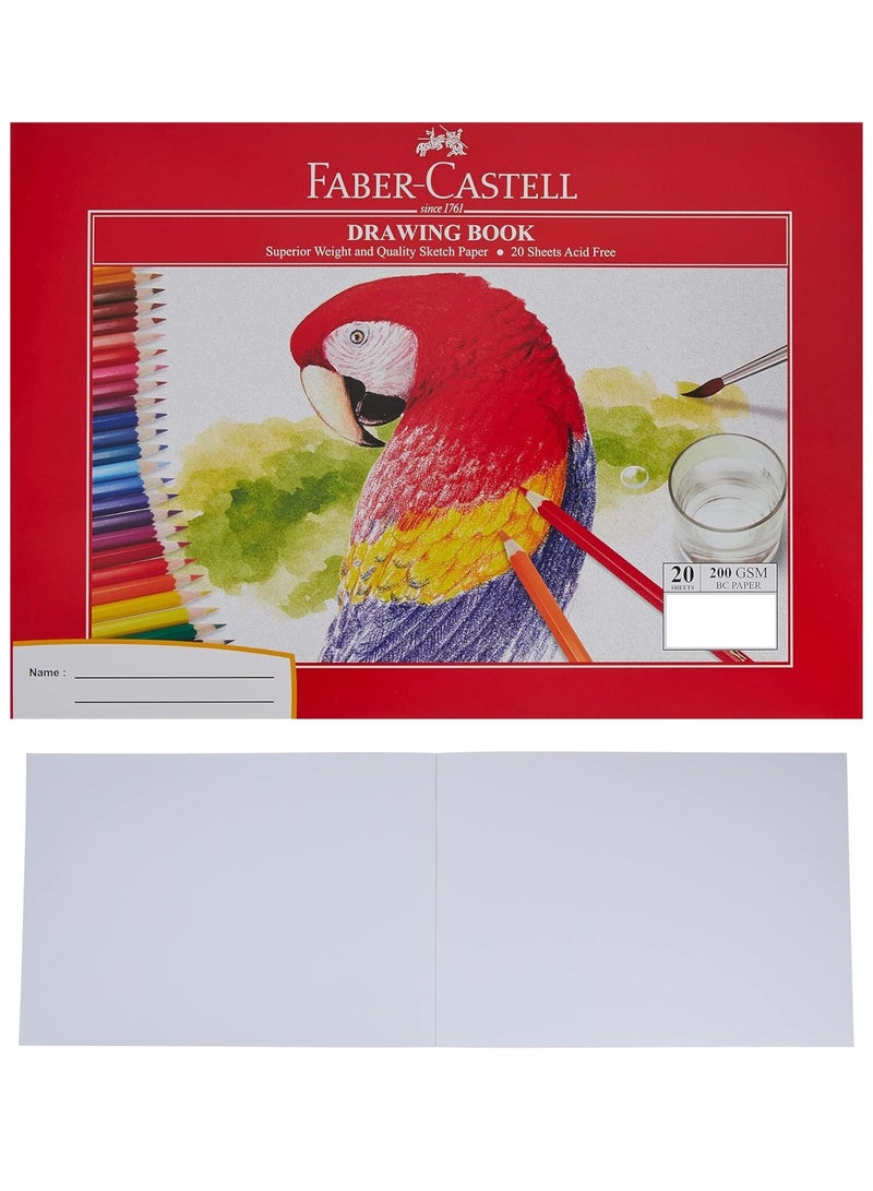 FABER-CASTELL A4 Size White Drawing Book 20 Sheets 200gsm